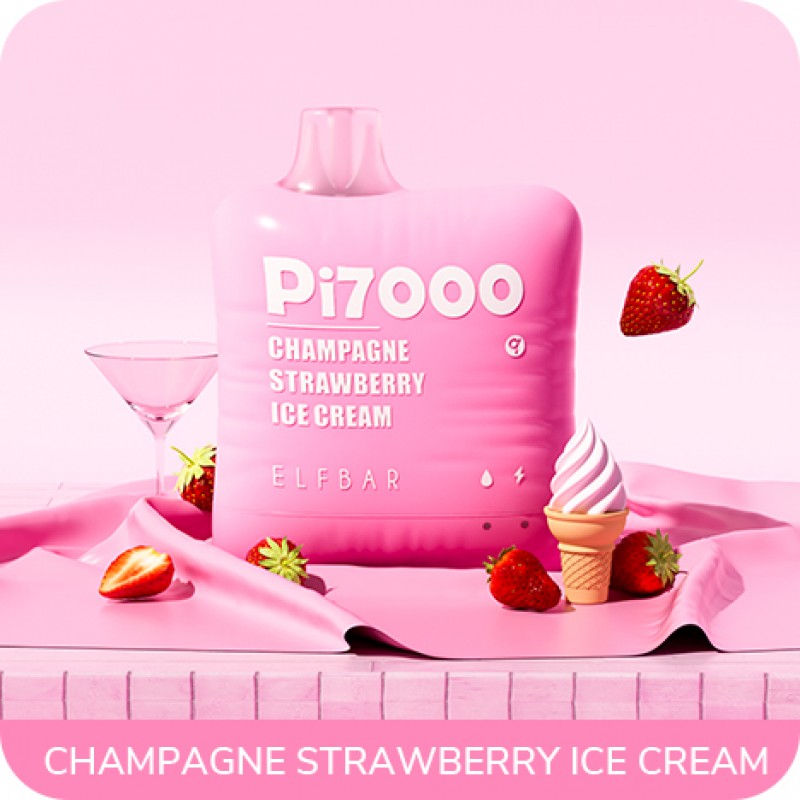 ELF BAR PI7000 Disposable Vape 7000 Puffs – Champagne Strawberry Ice Cream